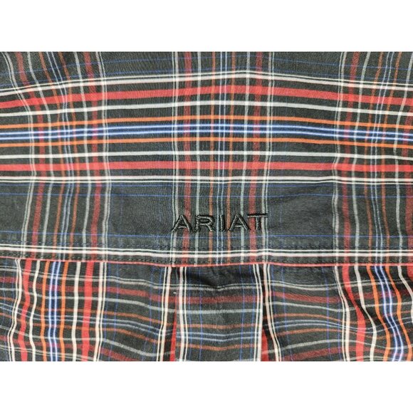 Ariat Men's Pro Series Long Sleeve Shirt Medium Multi Color Plaid Blue Red - Picture 11 of 14